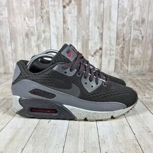 Nike Air Max 90 Breathe Anthracite Cool Gray Red Athletic Sneakers Mens Size 8
